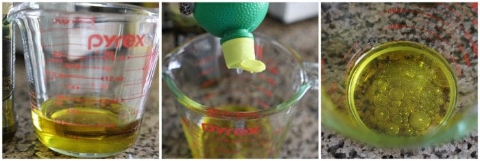 Lime Juice and Oil in a Measuring Cup