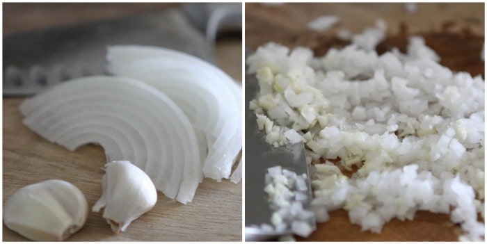 Chopped Onions on a Cutting Board