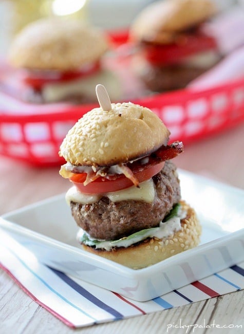 Picture of a Bacon and Ranch Cajun Baby Cheeseburger