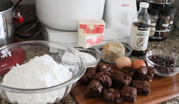 Image of Brownie Chunk Chocolate Chip Cookie Ingredients