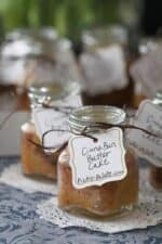 A Labeled Cinna-bun Butter Cake in a Jar