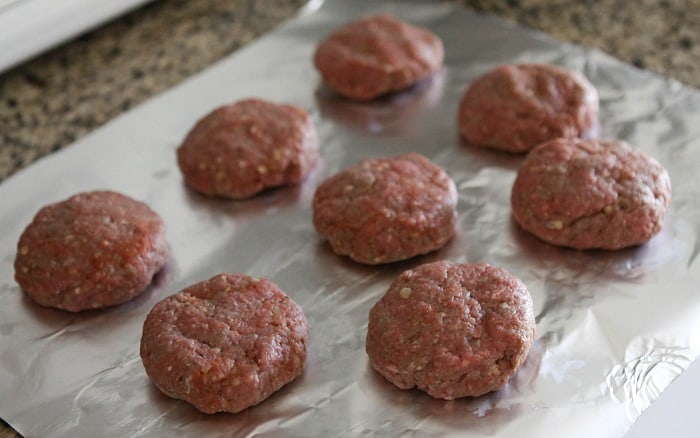 Image of Burger Meat on Tin Foil