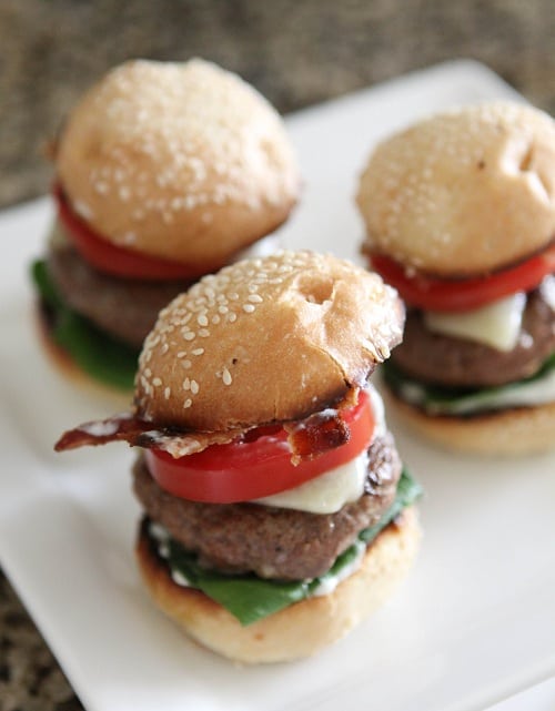 Image of Three Bacon and Ranch Cajun Baby Cheeseburgers