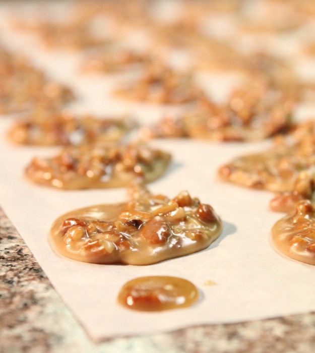 Image of Homemade Pralines on a Baking Sheet