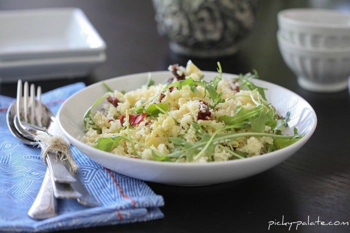 Image of a Bowl of Almond Artichoke Summer Couscous