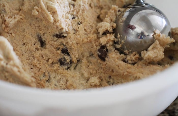 Image of Scooping Peanut Butter Truffle Chocolate Chip Cookie Dough