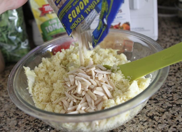 Image of Adding Almonds to the Salad