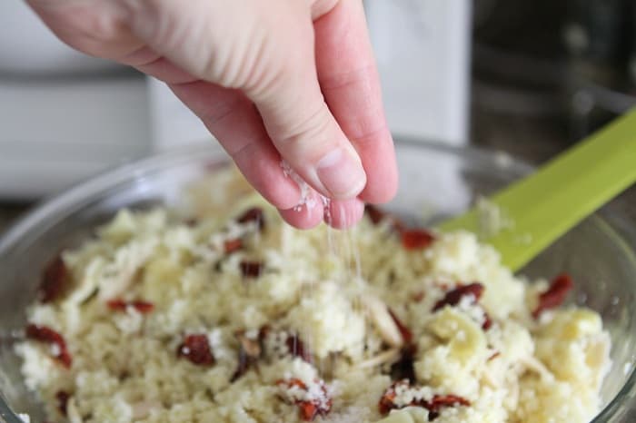 Image of Adding Kosher Salt to the Salad