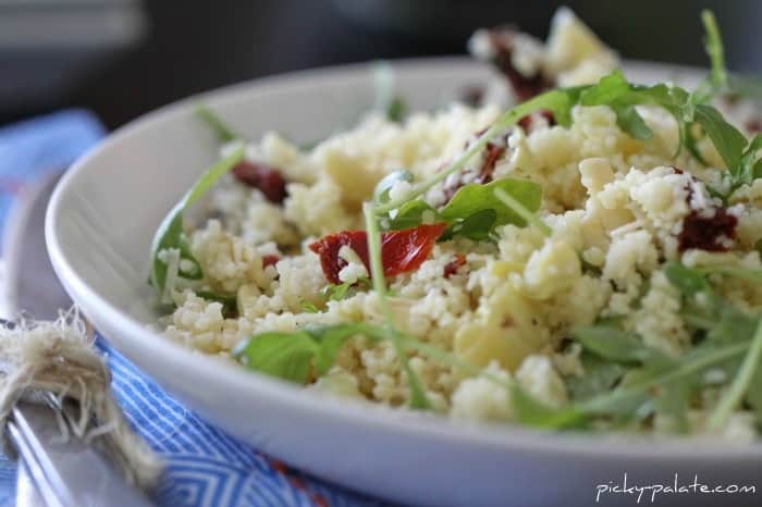 Close-up Image of Almond Artichoke Summer Couscous