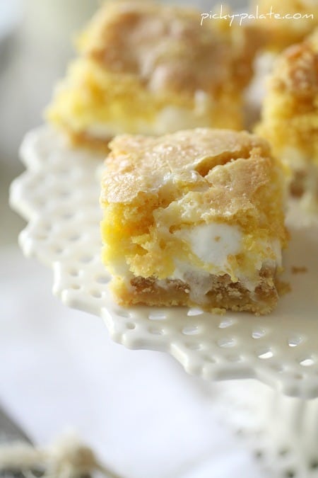 Image of a White Chocolate S’mores Gooey Cake Bar