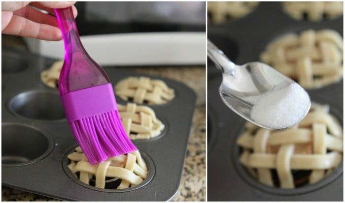 Image of Preparing Mini Oreo & Peanut Butter Lattice Pies