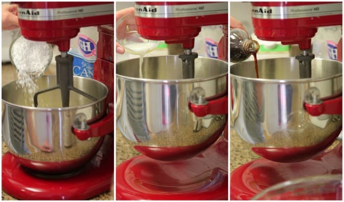 Image of Vanilla Frosting Ingredients Being Added to The Bowl