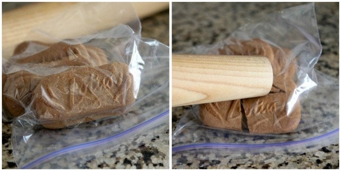 Image of Crushing Biscoff Cookies in a Plastic Bag