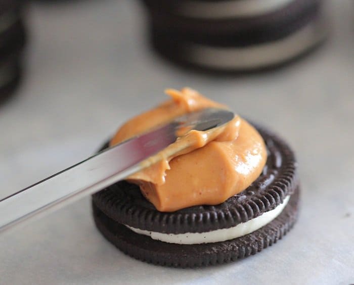 Image of Peanut Butter on an Oreo Cookie