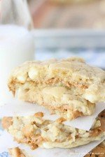 Image of Biscoff Stuffed White Chocolate Chip Cookies, Stacked