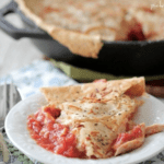 Image of a Serving of Chicken Parmesan Skillet Pot Pie on a Plate