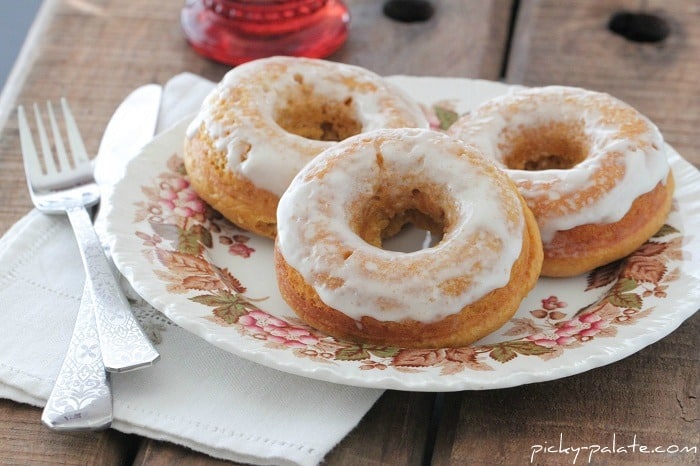 Baked Pumpkin Ice Cream Glazed Donuts