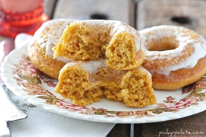 Baked Pumpkin Ice Cream Glazed Donuts