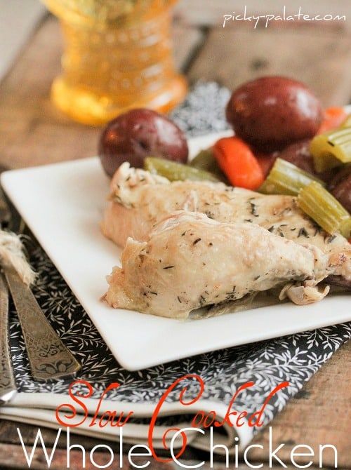 Slow Cooker Whole Chicken - Hungry Healthy Happy