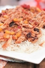 Image of Slow Cooked Chicken Enchilada Chili over Rice