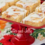 Image of Iced Peanut Butter and Jelly Sheet Cake Bars