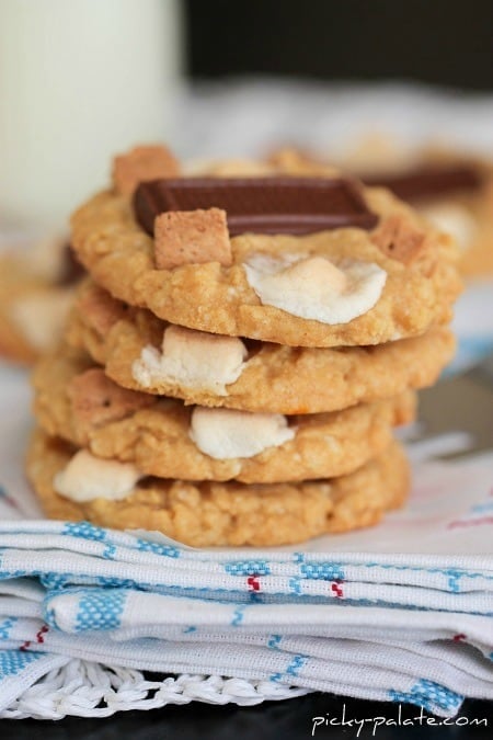 Image of Stacked Peanut Butter S'mores Cake Cookies