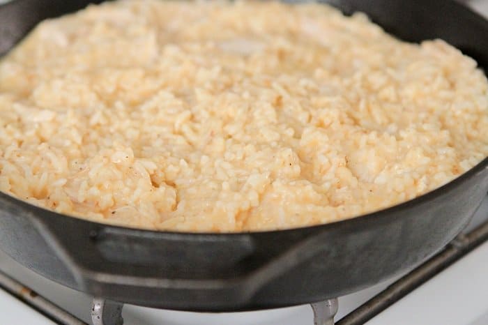Cheesy Chicken and Rice Skillet Dinner with Bacon