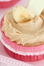 Image of White Chocolate Peanut Butter Banana Cupcakes