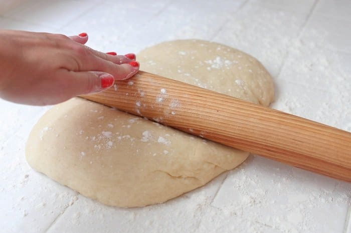 rolling out dough