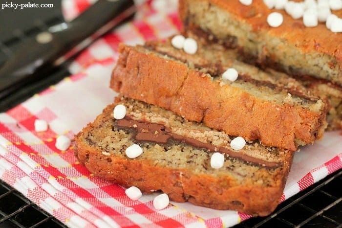 S'mores Banana Bread - Picky Palate - Simple Banana Bread Recipe