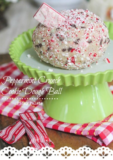 Peppermint Crunch Cookie Dough Ball - Picky Palate