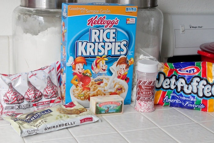 Candy Cane Crunch Krispie Treats | Homemade Christmas Dessert