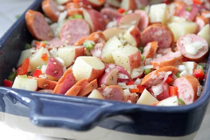 Baked Sausage And Potatoes Easy Side Dish Recipe