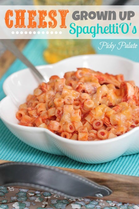 A bowl of homemade spaghettios