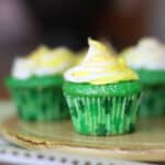 A Green Velvet Cupcake with Cream Cheese Icing