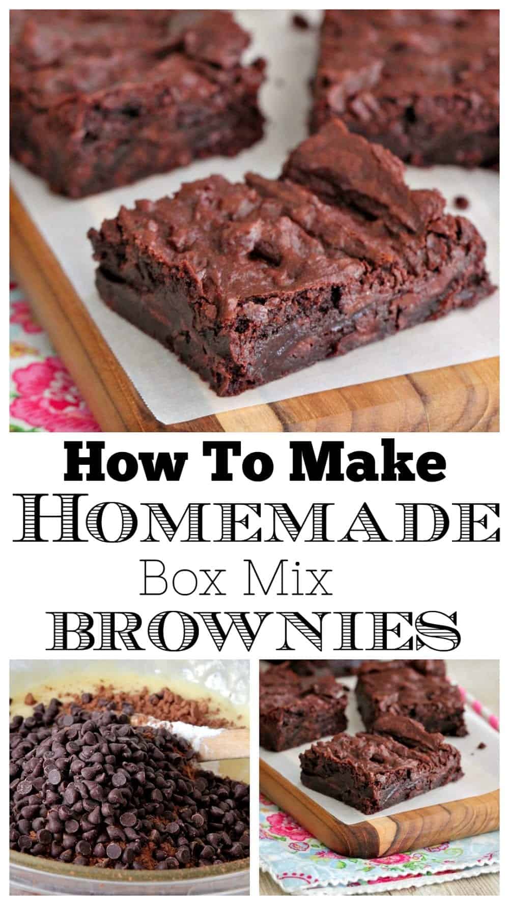 photo collage of homemade brownie recipe