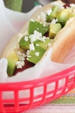 Image of an Avocado Hot Dog with Creamy Chipotle Sauce