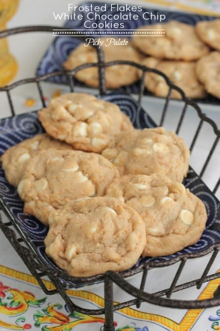 Frosted Flakes White Chip Cookies by Picky Palate