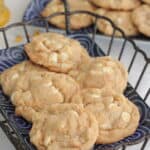 white chocolate chip cookies in serving basket