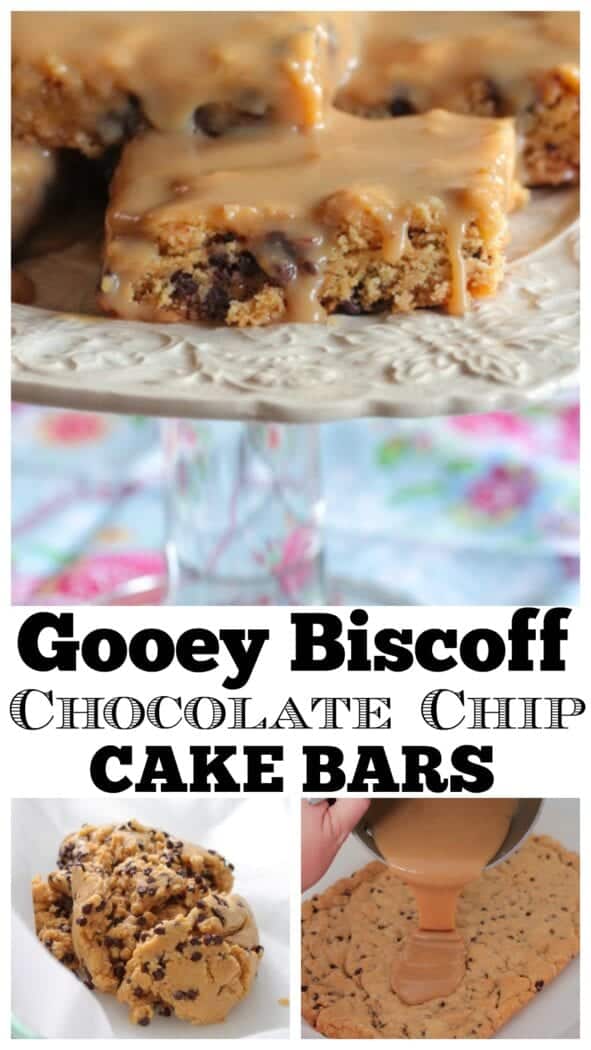 Gooey Biscoff Chocolate Chip Bars Cake Mix Cookie Bars!