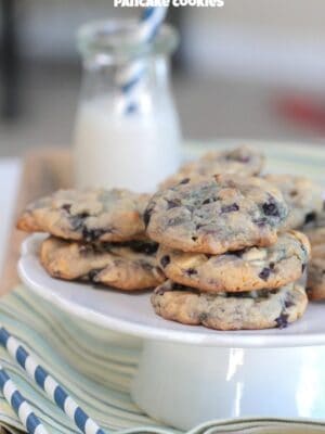 Maple and Blueberry Pancake White Chocolate Chip Cookies