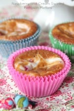Raspberry and Cream Swirled Pumpkin Muffins by Picky Palate