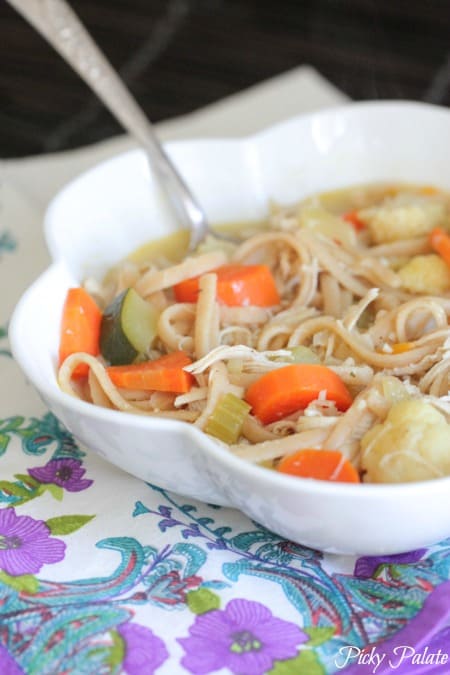 Classic Chicken Noodle Soup with Roasted Vegetables 3