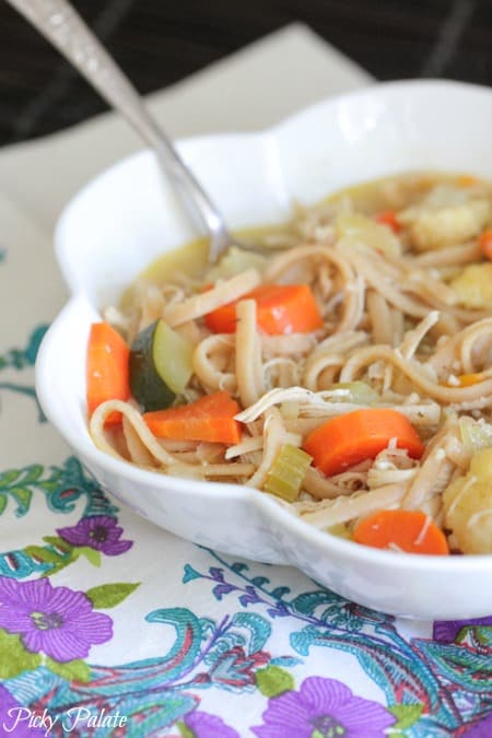 Classic Chicken Noodle Soup with Roasted Vegetables 4