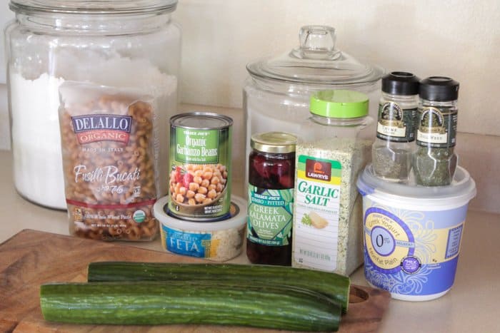 Creamy Feta Greek Style Cucumber Pasta Salad-1