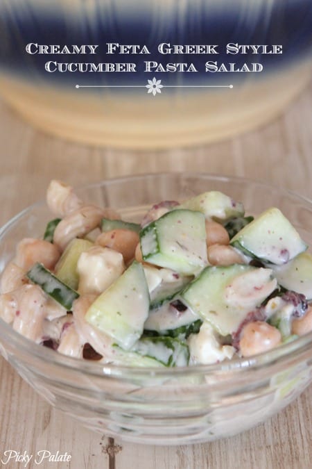 Ensalada de pasta de pepino al estilo griego Creta Feta