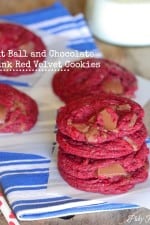 Malt Ball and Chocolate Chunk Red Velvet Cookies