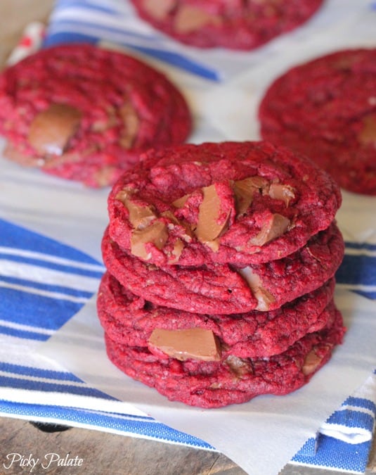 Red Velvet Cake Mix Cookies