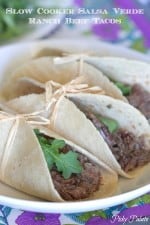 Slow Cooker Salsa Verde Ranch Beef Tacos