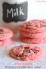 Pink Velvet Strawberry Chocolate Chunk Cookies